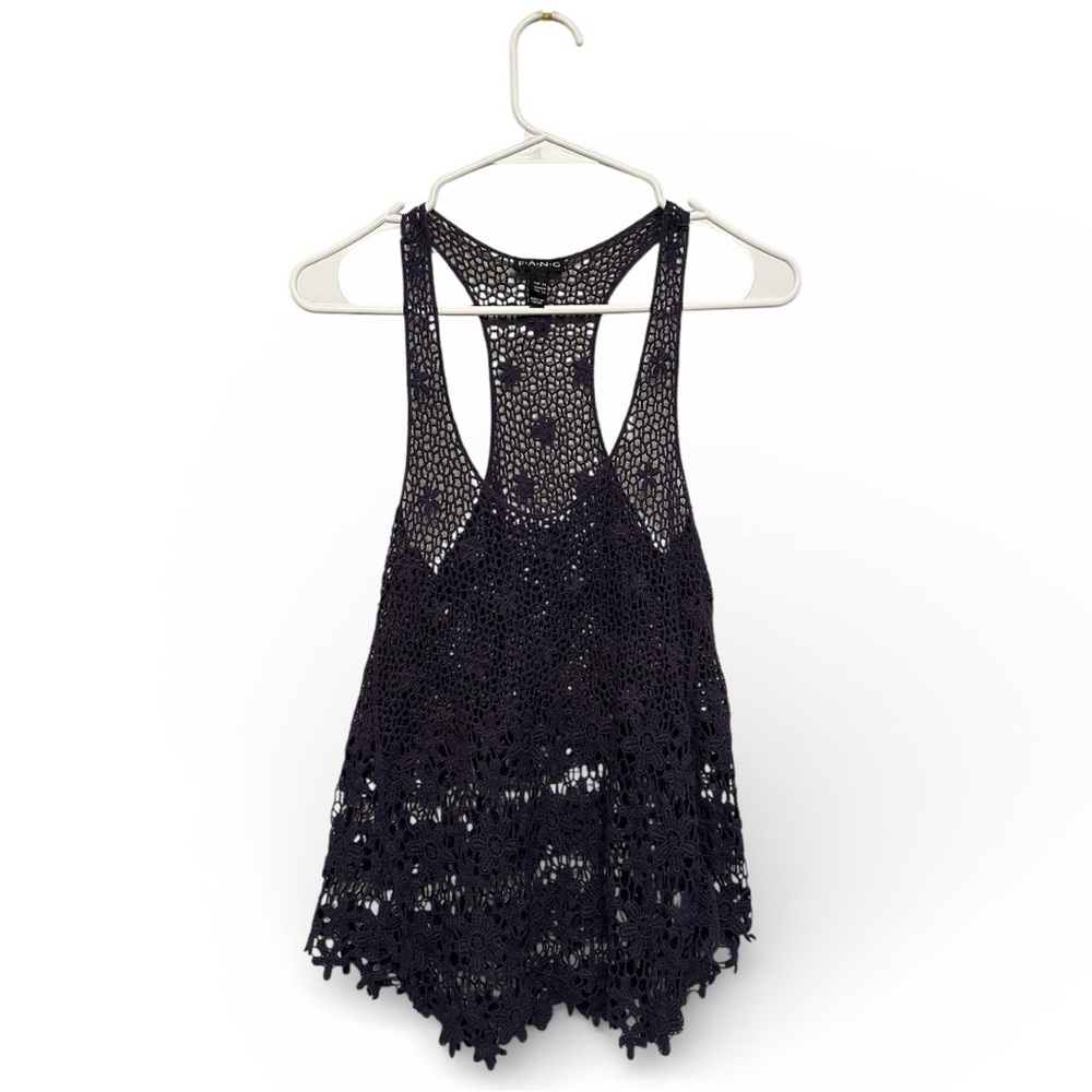 Y2K Era FANG Dark Blue Crochet Top Size XS